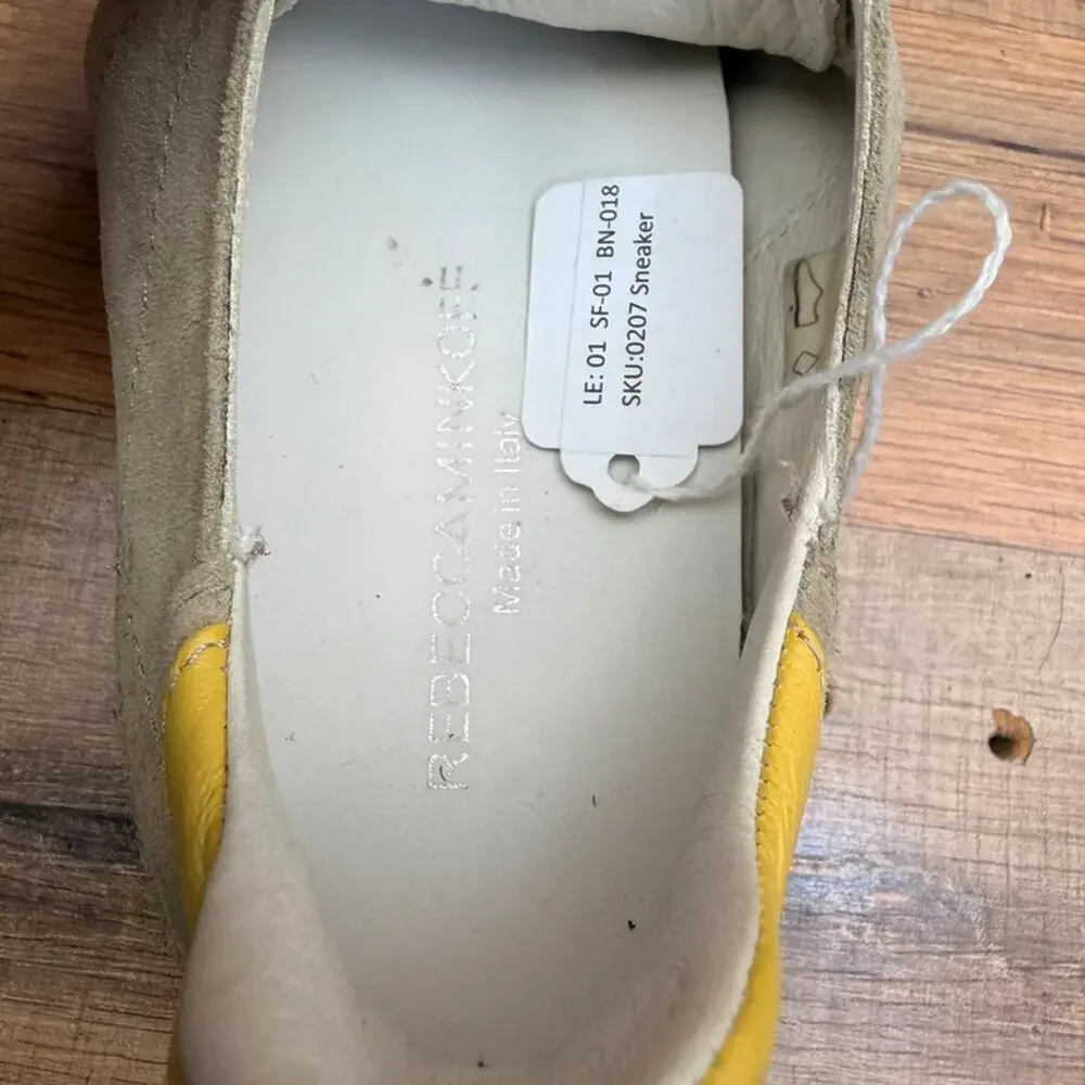 Rebecca Minkoff Michell Shoes Women's 7.5 Studded Taupe Leather Casual Sneakers